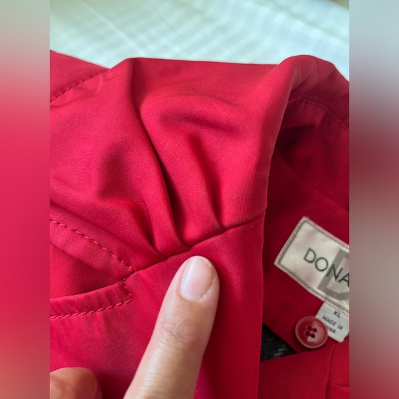 Women's Donatella Double Breasted Ruffle Hem Coat Red Size XL - Picture 10 of 14